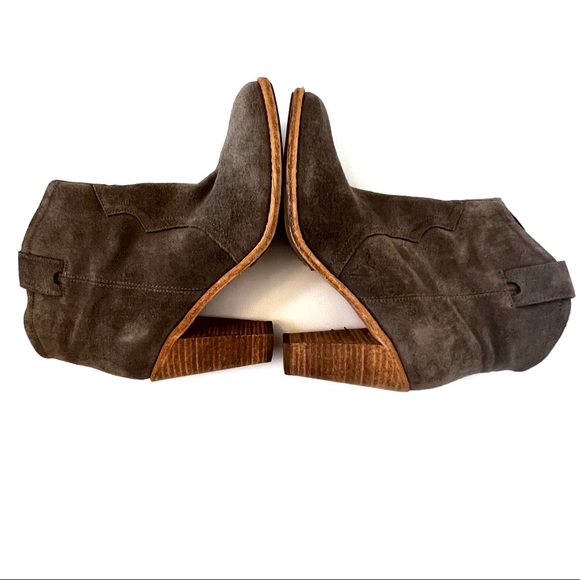 Joie Taupe Tan Suede Booties Sz 38.5   B21/7 - Picture 7 of 13